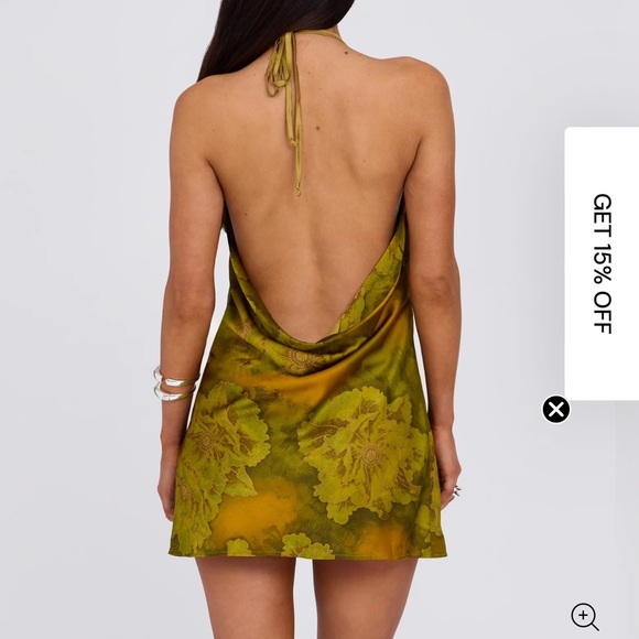 Tiger Mist MONROE Green Halter Dress - Picture 4 of 9